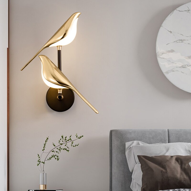 Scandinavian LED wall lamp with bird motif - Modern decorative wall light for stylish wall lighting | Stornfield