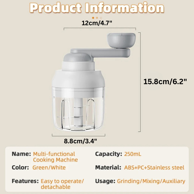 Manual Meat Grinder & Garlic Chopper (Hand-Pulled) | Stornfield Food Processor