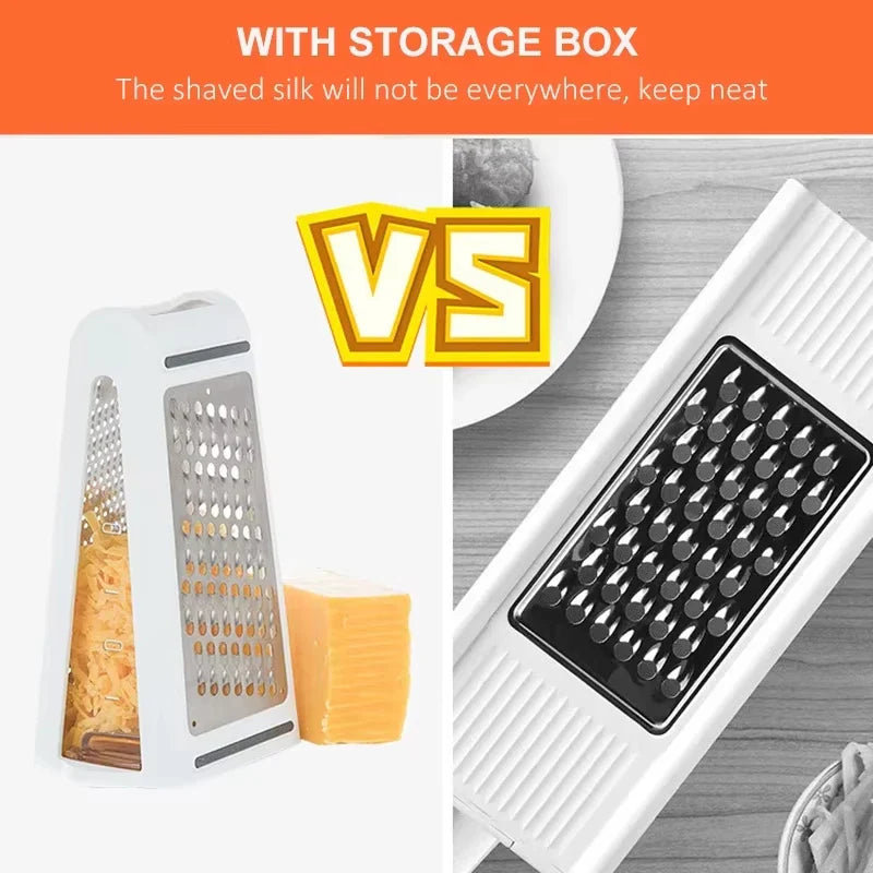 Stainless Steel Manual Multifunction Grater with Double-Sided Blade | Stornfield