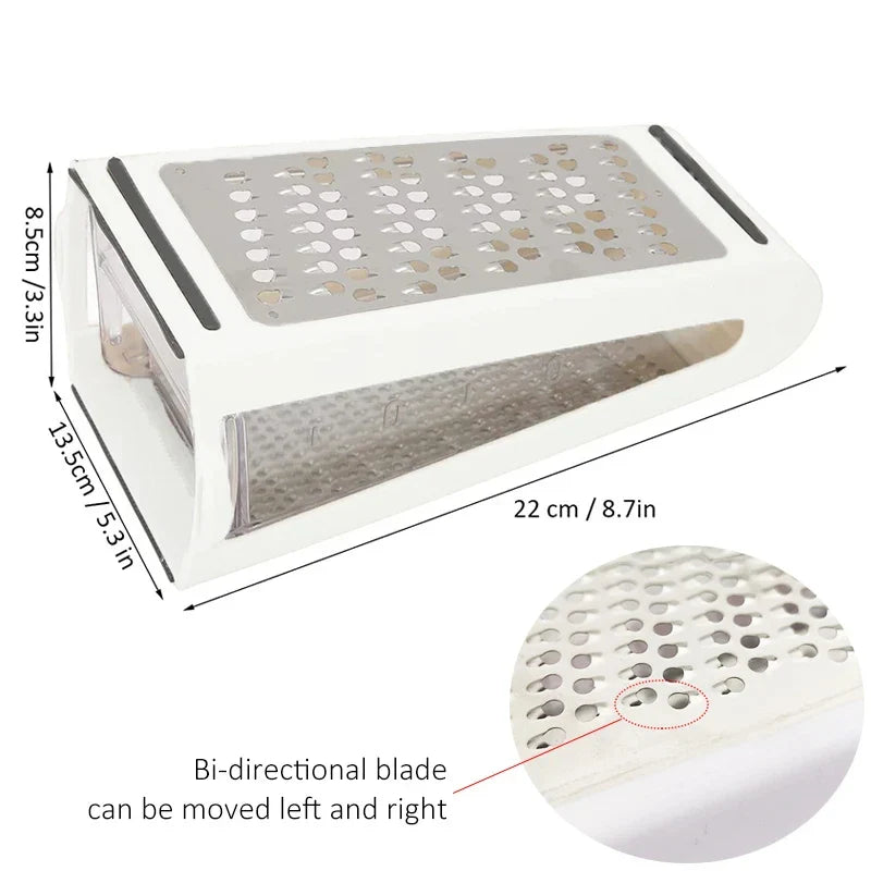 Stainless Steel Manual Multifunction Grater with Double-Sided Blade | Stornfield