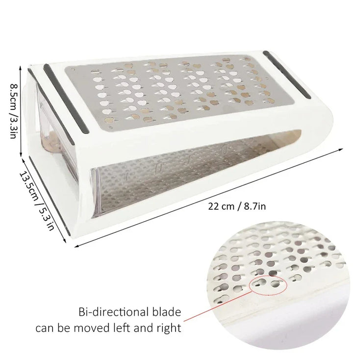 Stainless Steel Manual Multifunction Grater with Double-Sided Blade | Stornfield