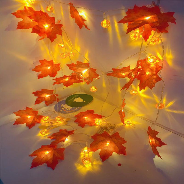 Thanksgiving Décor Fall Maple Leaf String Lights | Stornfield
