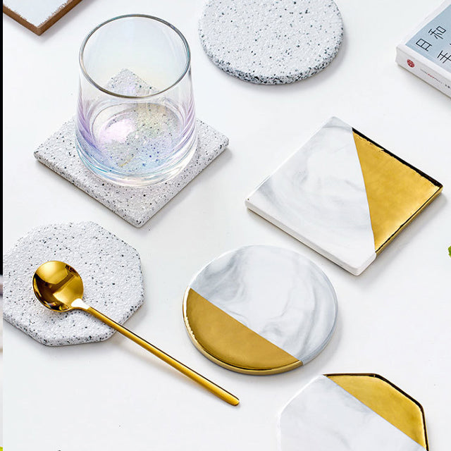 Stornfield | Marbled Ceramic Coaster Set with Holder