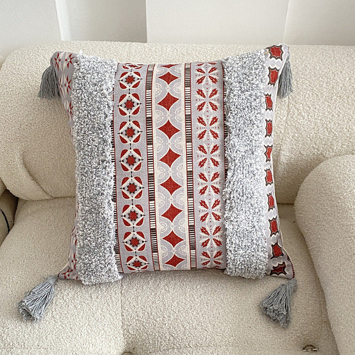 Boho lined fringe throw pillow cover | Stornfield