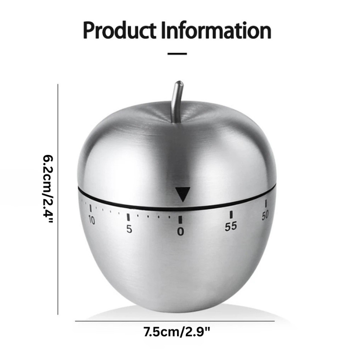 Mechanical Kitchen Timer Wind-Up Stainless Steel Cute Countdown Clock | Stornfield