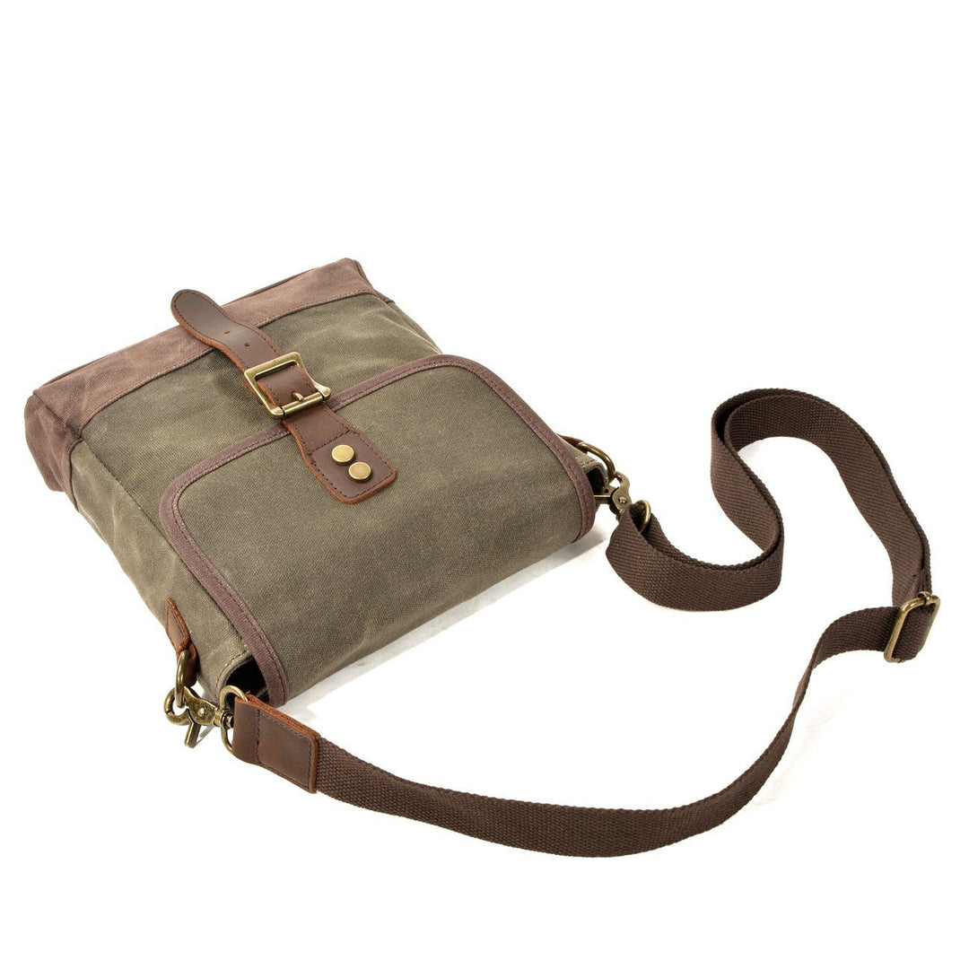 Stornfield | HorizonPath - Compact Vintage Shoulder Bag - High Quality Waxed Cotton and Full-Grain Leather