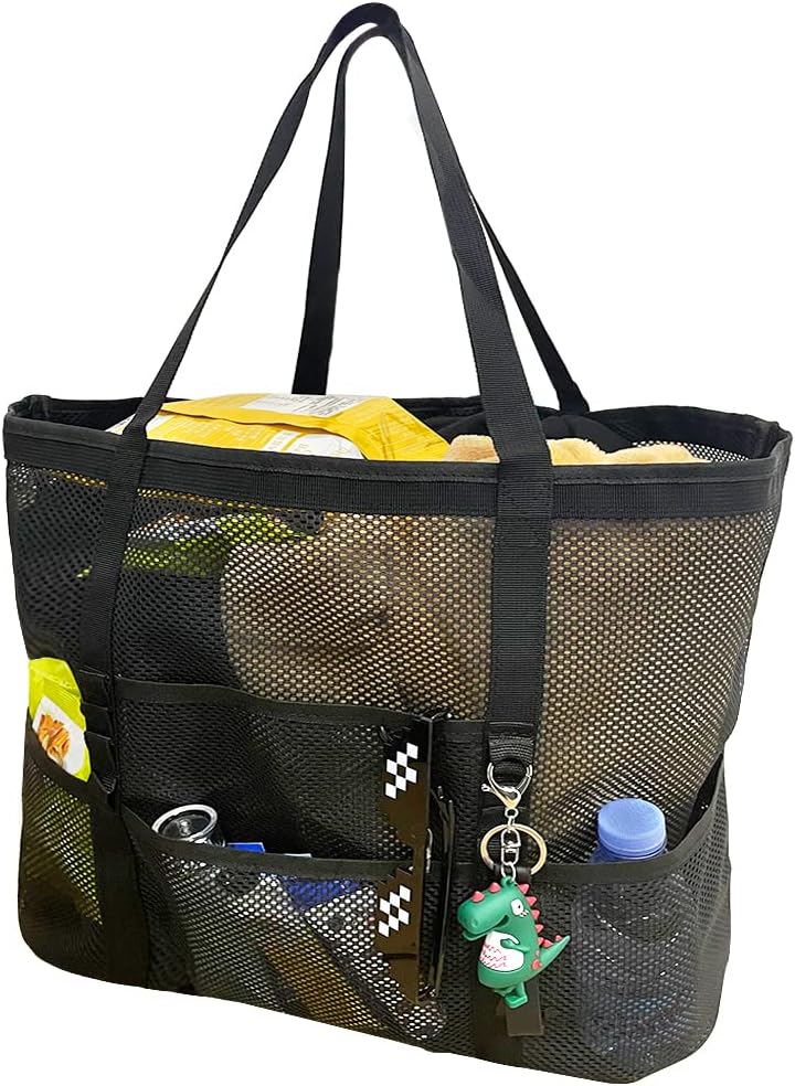 Foldable Mesh Beach Tote with 9 Pockets for Family Days | Stornfield