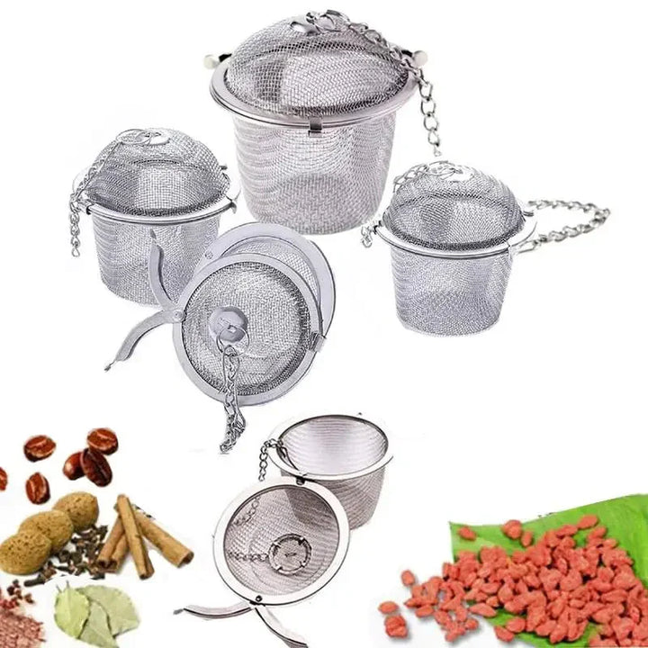 Mesh Tea Ball Infuser with Locking Chain Stainless Steel Spice Strainer | Stornfield