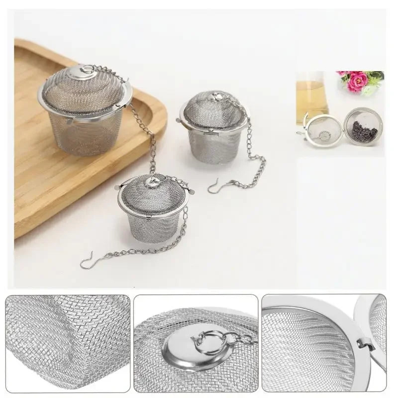 Mesh Tea Ball Infuser with Locking Chain Stainless Steel Spice Strainer | Stornfield