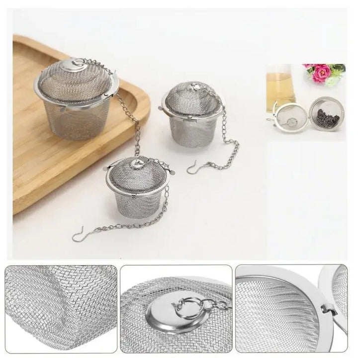 Mesh Tea Ball Infuser with Locking Chain Stainless Steel Spice Strainer | Stornfield