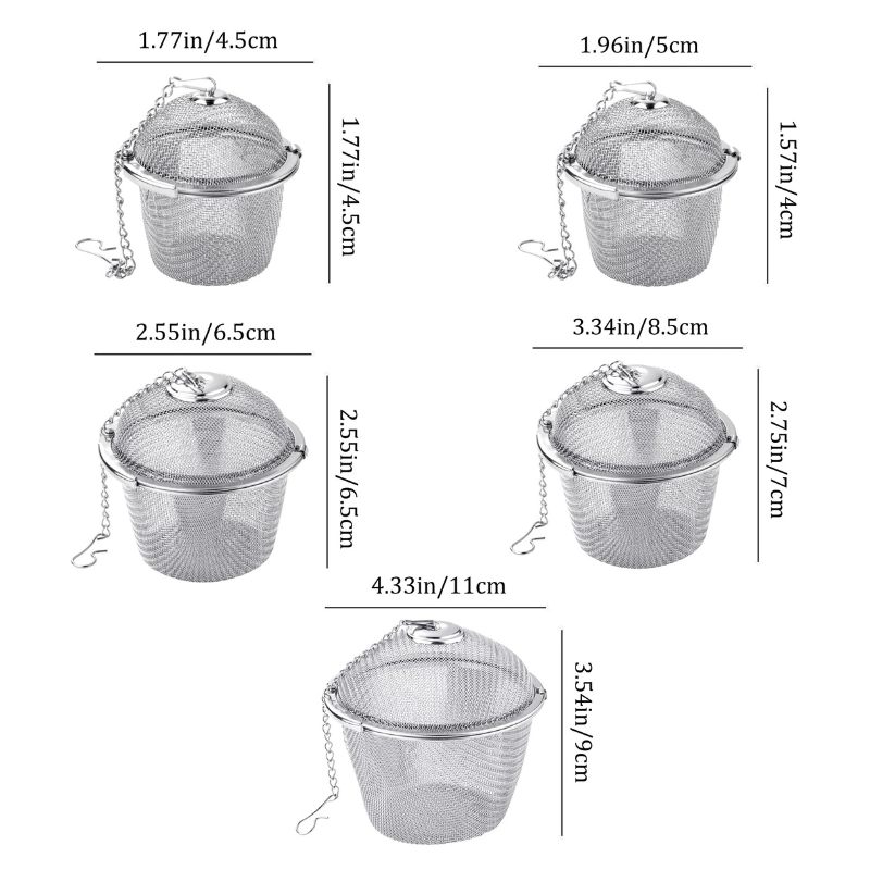 Mesh Tea Ball Infuser with Locking Chain Stainless Steel Spice Strainer | Stornfield