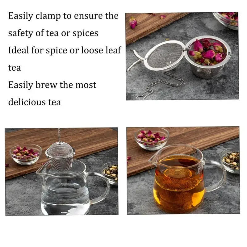 Mesh Tea Ball Infuser with Locking Chain Stainless Steel Spice Strainer | Stornfield