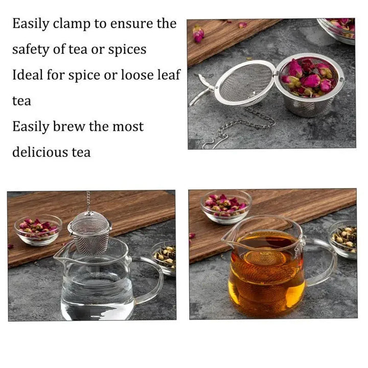 Mesh Tea Ball Infuser with Locking Chain Stainless Steel Spice Strainer | Stornfield