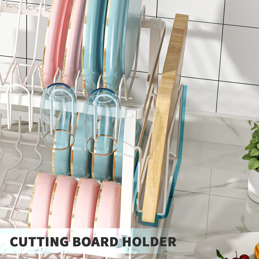 Metal Dish Drainer Rack with Utensil Holder and Dashboard Organizer | Stornfield
