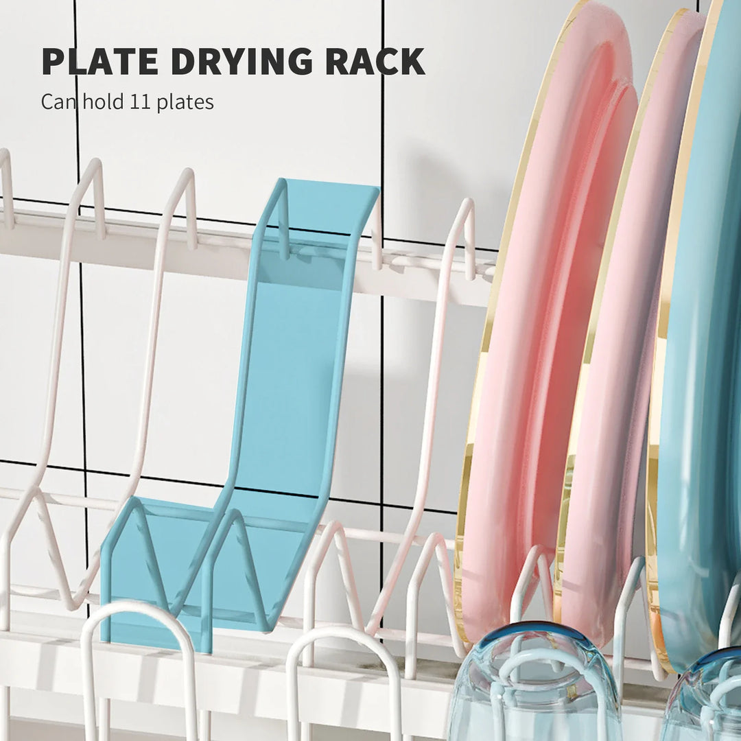 Metal Dish Drainer Rack with Utensil Holder and Dashboard Organizer | Stornfield