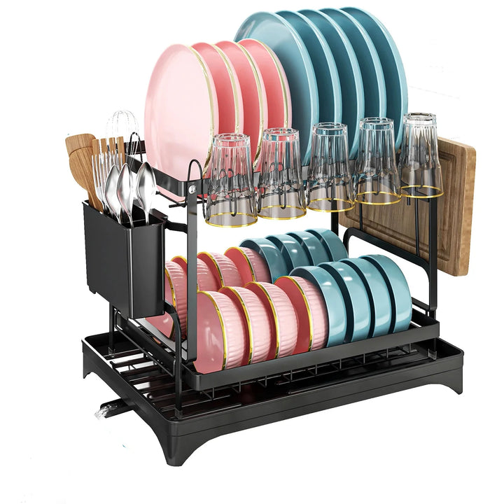 Metal Dish Drainer Rack with Utensil Holder and Dashboard Organizer | Stornfield