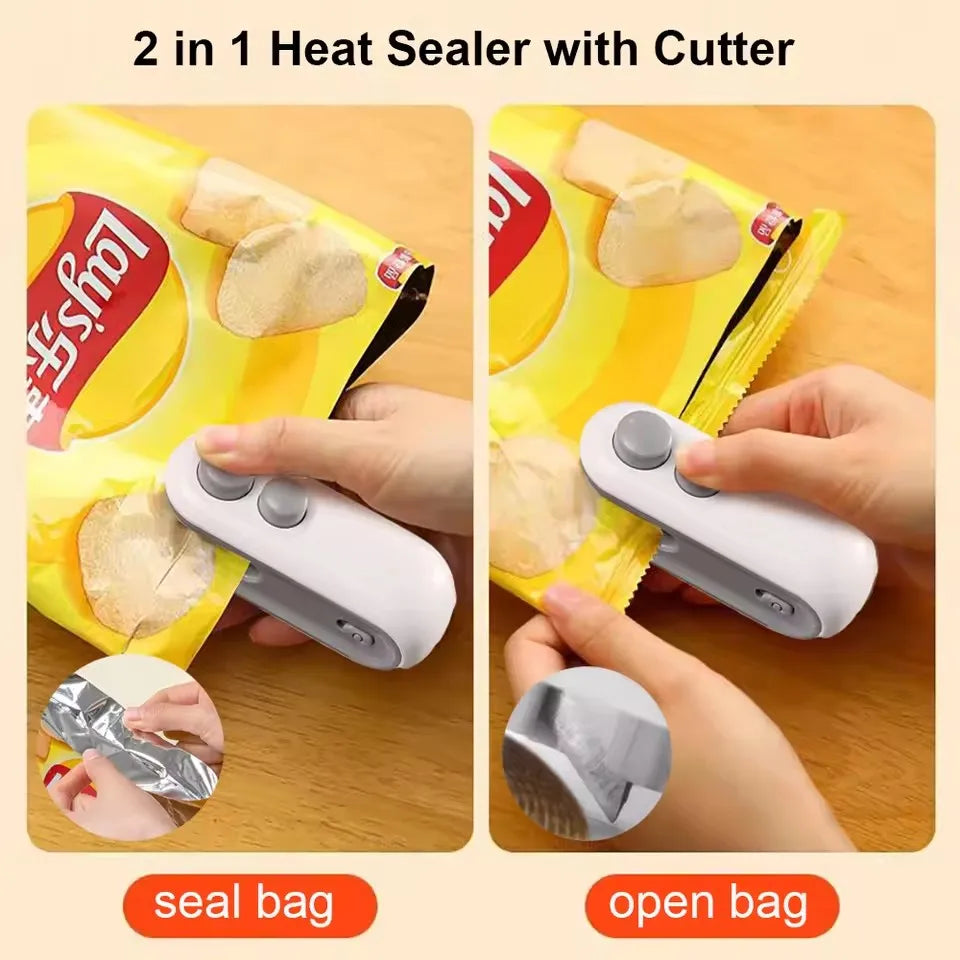 Mini Bag Sealer Rechargeable Heat Sealer with Cutter Portable Sealer | Stornfield