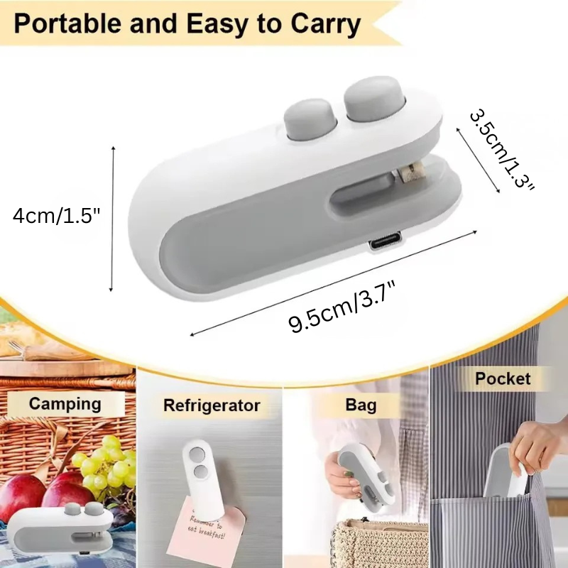 Mini Bag Sealer Rechargeable Heat Sealer with Cutter Portable Sealer | Stornfield