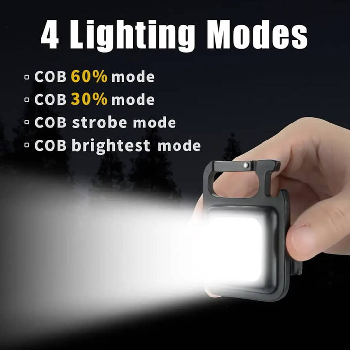 Keychain COB-LED flashlight - rechargeable - 3 light modes | Stornfield