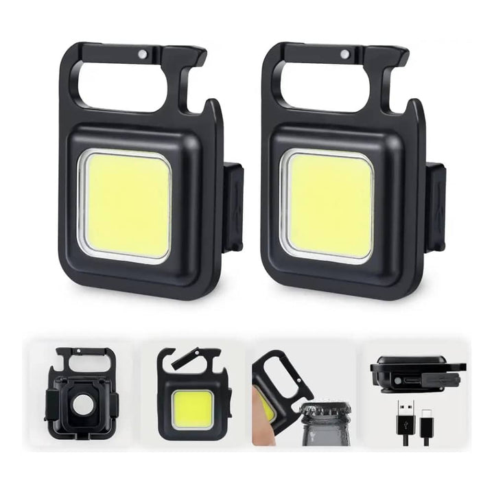 Keychain COB-LED flashlight - rechargeable - 3 light modes | Stornfield