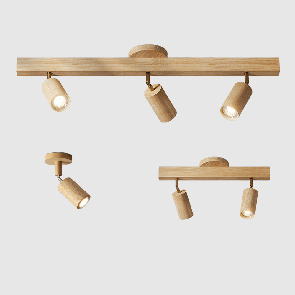 Wooden Ceiling Lamp Adjustable with Warm Light and Minimalist Design | Stornfield
