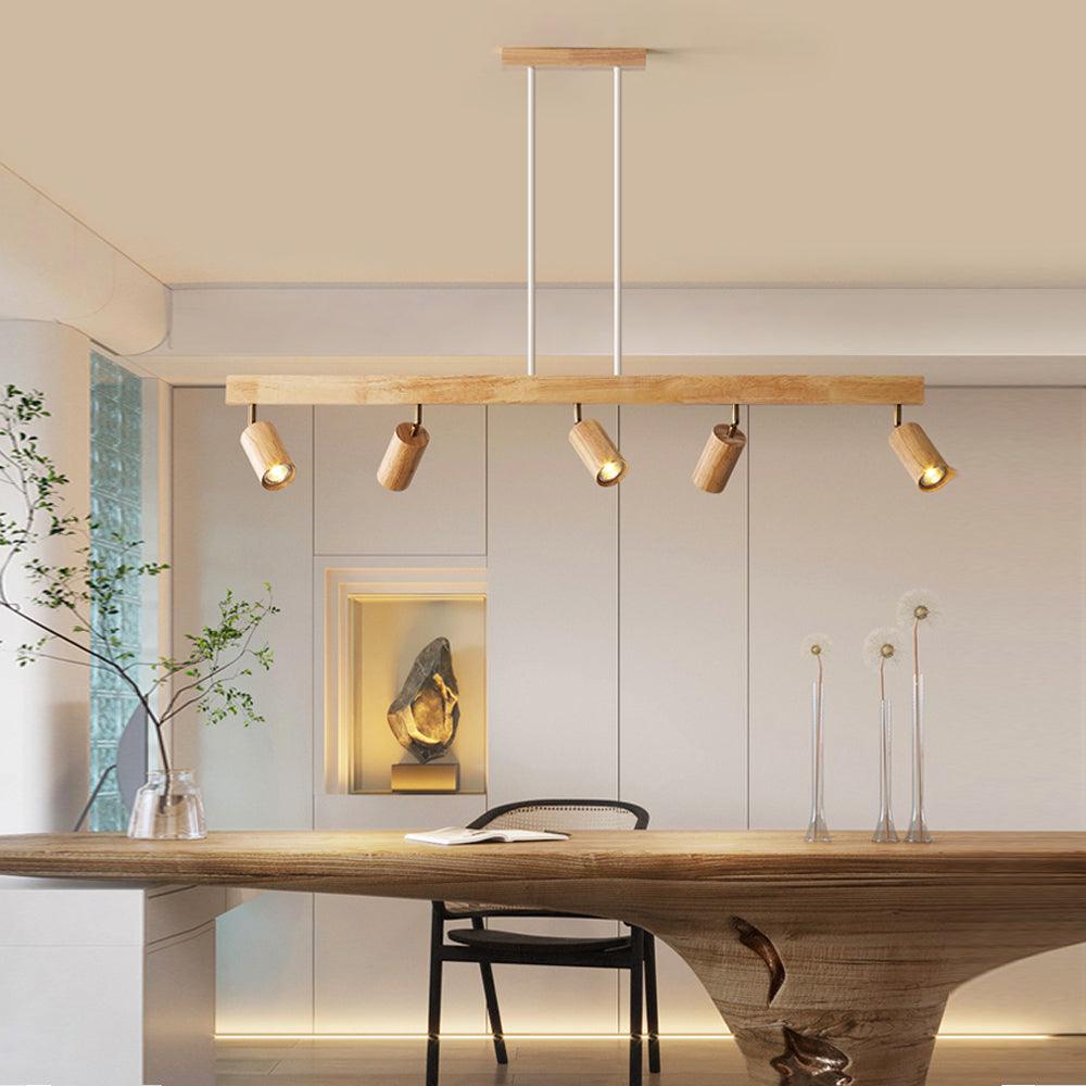 Wooden Ceiling Lamp Adjustable with Warm Light and Minimalist Design | Stornfield