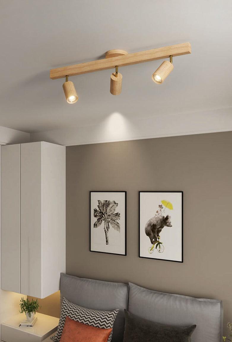 Wooden Ceiling Lamp Adjustable with Warm Light and Minimalist Design | Stornfield