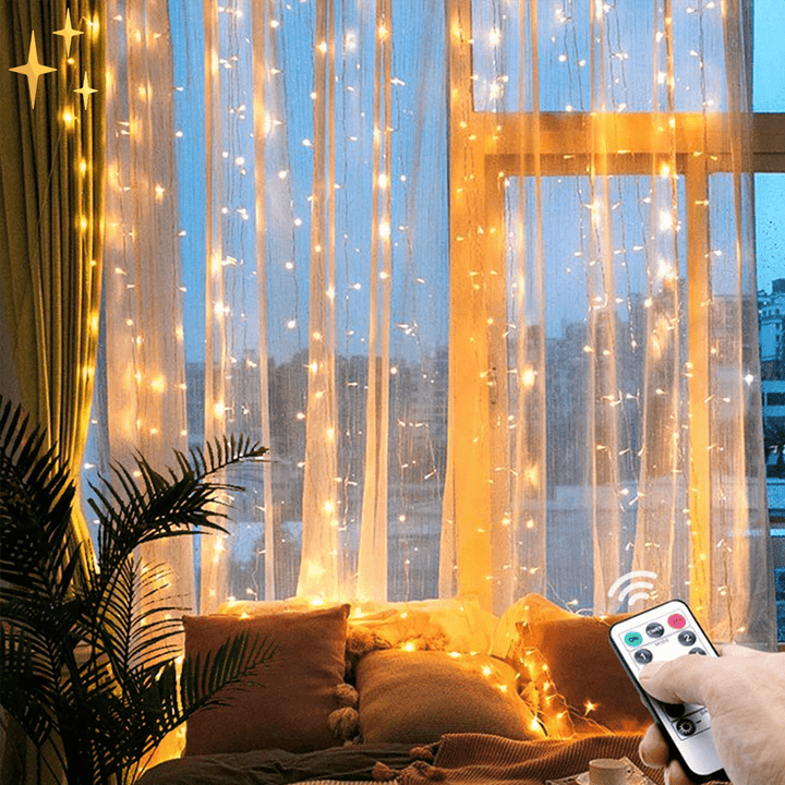 Stornfield | Curtain Light with Remote Control and Mobile Light for a Warm and Secure Home Atmosphere
