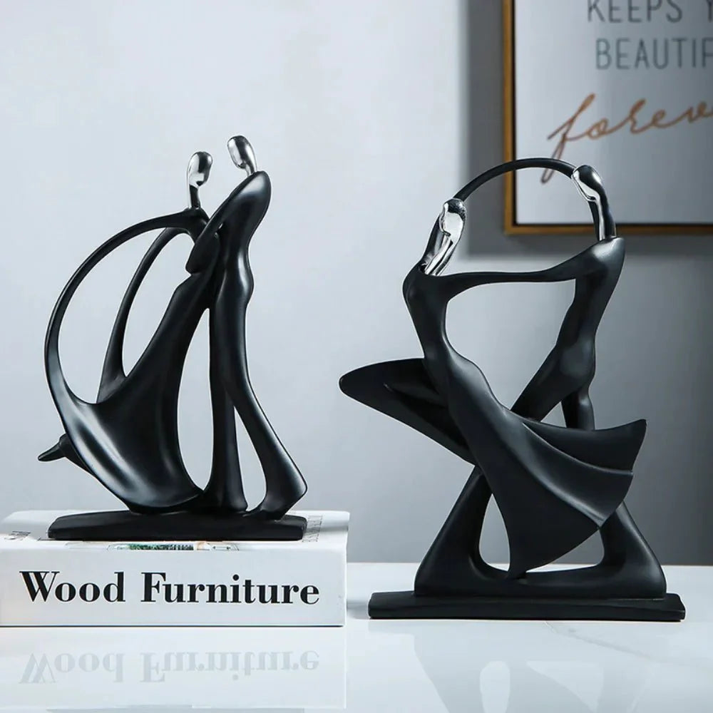 Modern Abstract Dancers Ornament - Resin Home Decor Accent | Stornfield