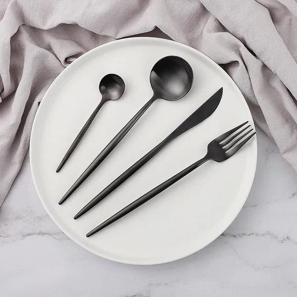 LuxeSet – Luxury Minimalist 24-Piece Stainless Steel Dinnerware | Stornfield