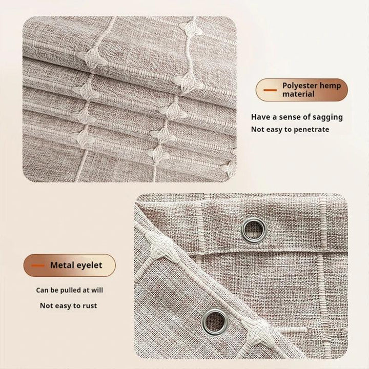 Stornfield | Modern Jacquard Linen Shower Curtain with Fringes (1 Piece) │ For Nordic Bathroom Decor