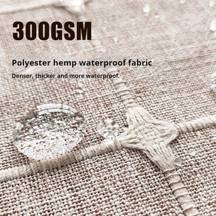 Stornfield | Modern Jacquard Linen Shower Curtain with Fringes (1 Piece) │ For Nordic Bathroom Decor