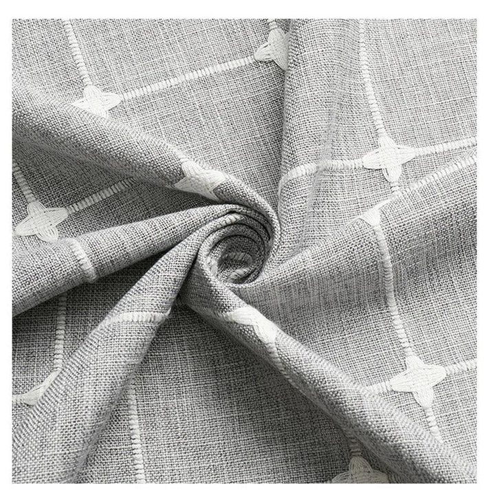 Stornfield | Modern Jacquard Linen Shower Curtain with Fringes (1 Piece) │ For Nordic Bathroom Decor