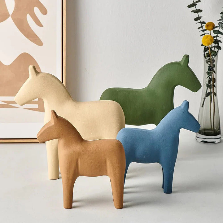 Modern Wooden Horse Home Decoration - Stylish Animal Accent | Stornfield