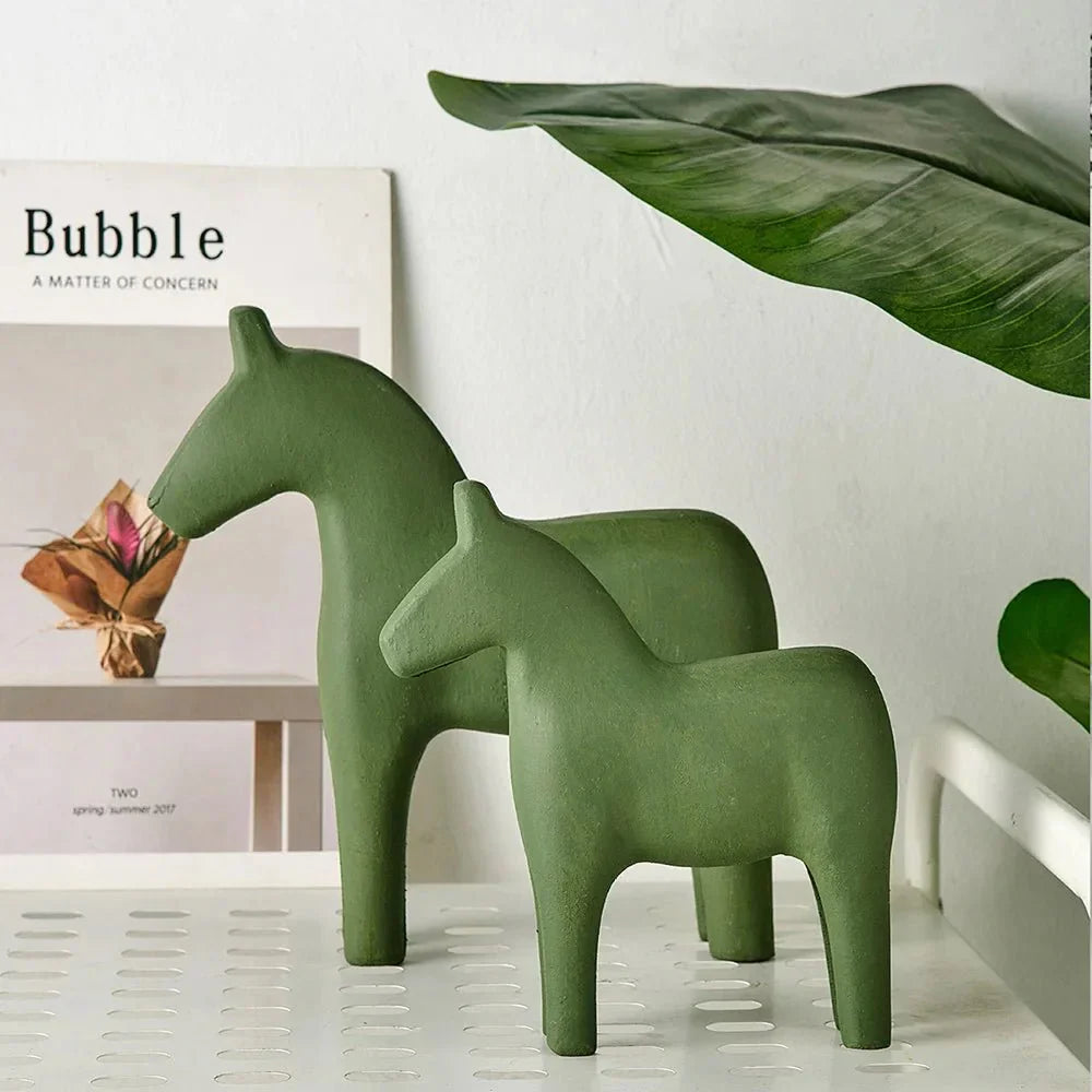 Modern Wooden Horse Home Decoration - Stylish Animal Accent | Stornfield