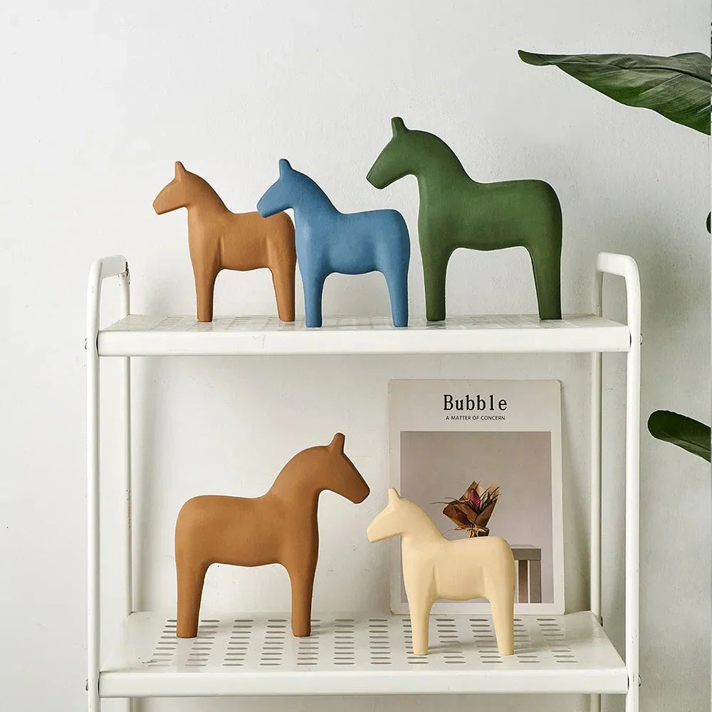 Modern Wooden Horse Home Decoration - Stylish Animal Accent | Stornfield