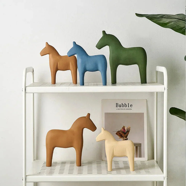 Modern Wooden Horse Home Decoration - Stylish Animal Accent | Stornfield