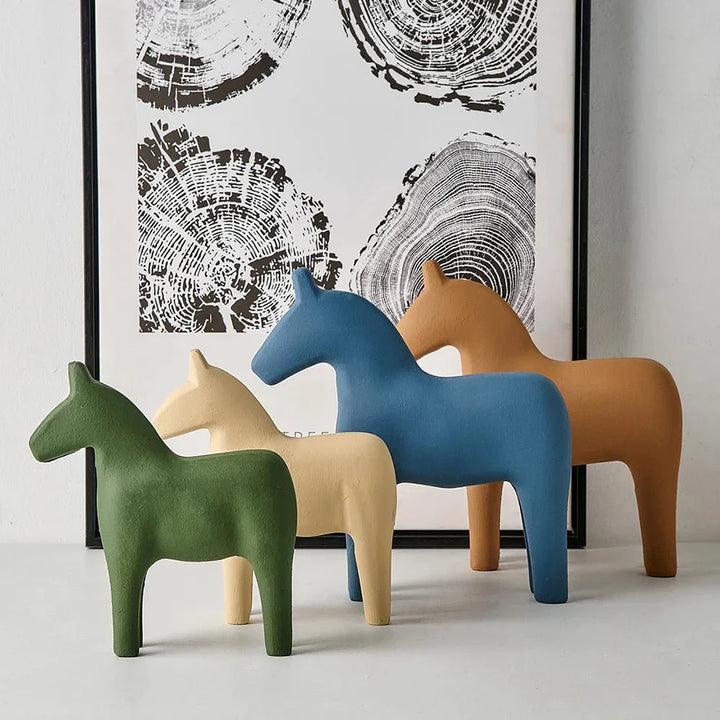 Modern Wooden Horse Home Decoration - Stylish Animal Accent | Stornfield