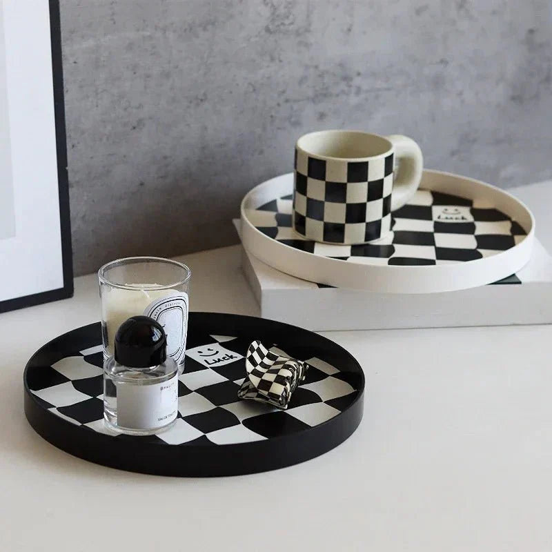 Stornfield | Monochromatic Checkered Storage Tray