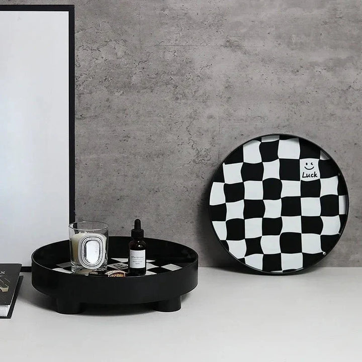 Stornfield | Monochromatic Checkered Storage Tray