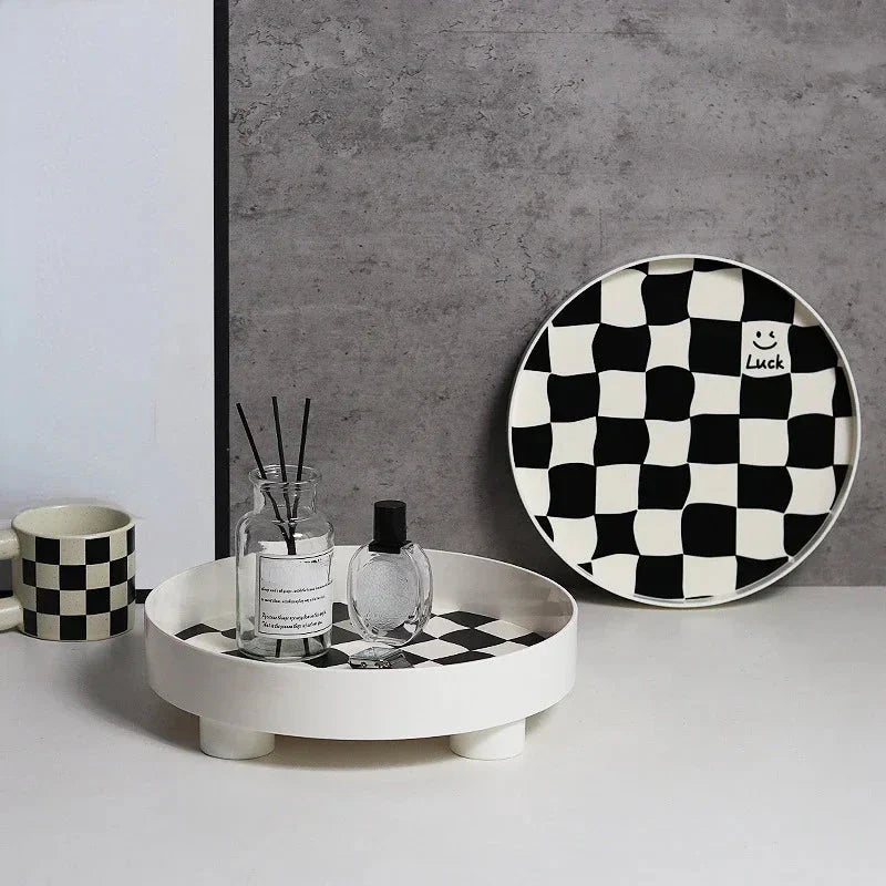 Stornfield | Monochromatic Checkered Storage Tray