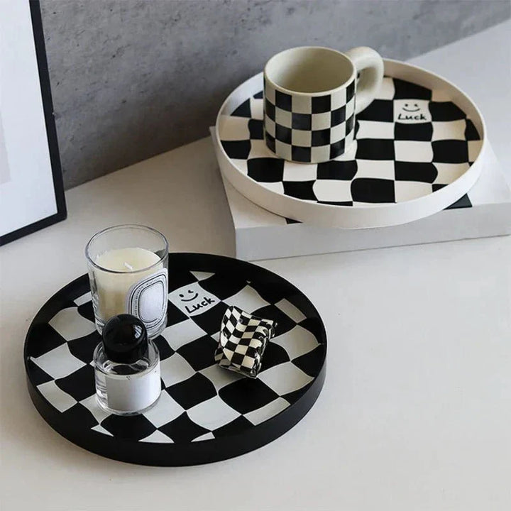 Stornfield | Monochromatic Checkered Storage Tray