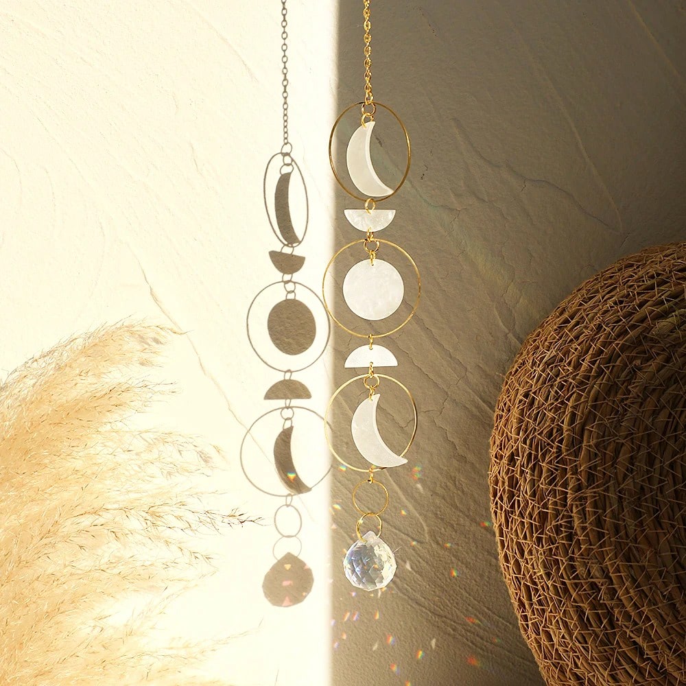 Stornfield | Mother of Pearl Moon Phase Suncatcher