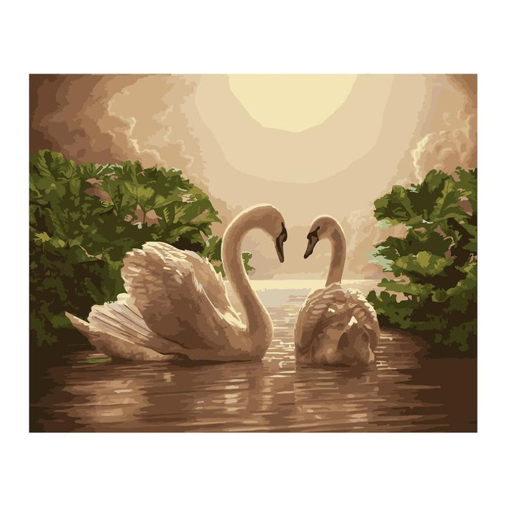 Swan Moonlight Lake - Van-Go Paint-by-Numbers Kit | Stornfield