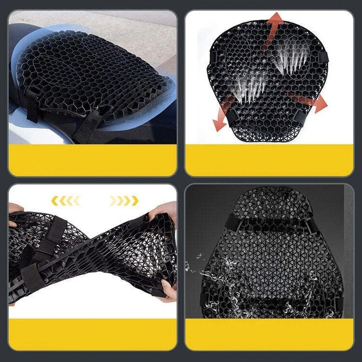 Stornfield | HoneyRide – 3D Honeycomb Shock-Relief Motorcycle Seat Cushion
