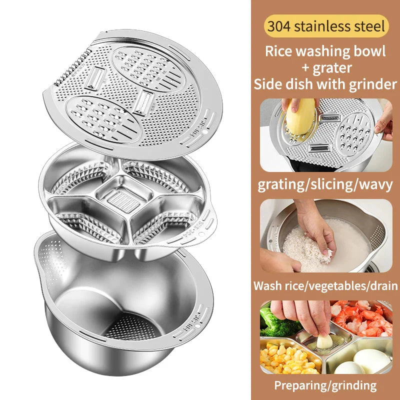 Multi-Function Stainless Steel Strainer Bowl and Draining Colander | Stornfield