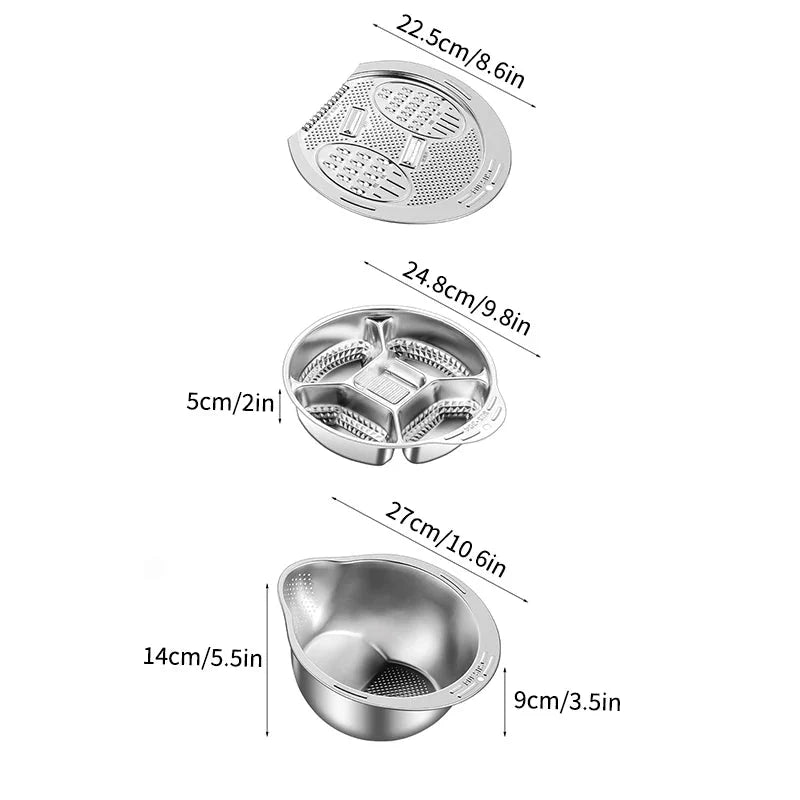 Stornfield Multi-functional Stainless Steel Strainer Bowl and Drainage Colander