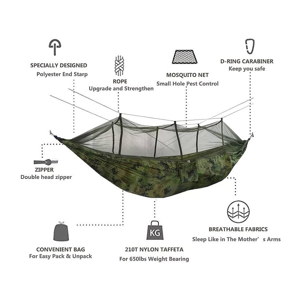 Hammock with mosquito net (available in various colors) | Stornfield