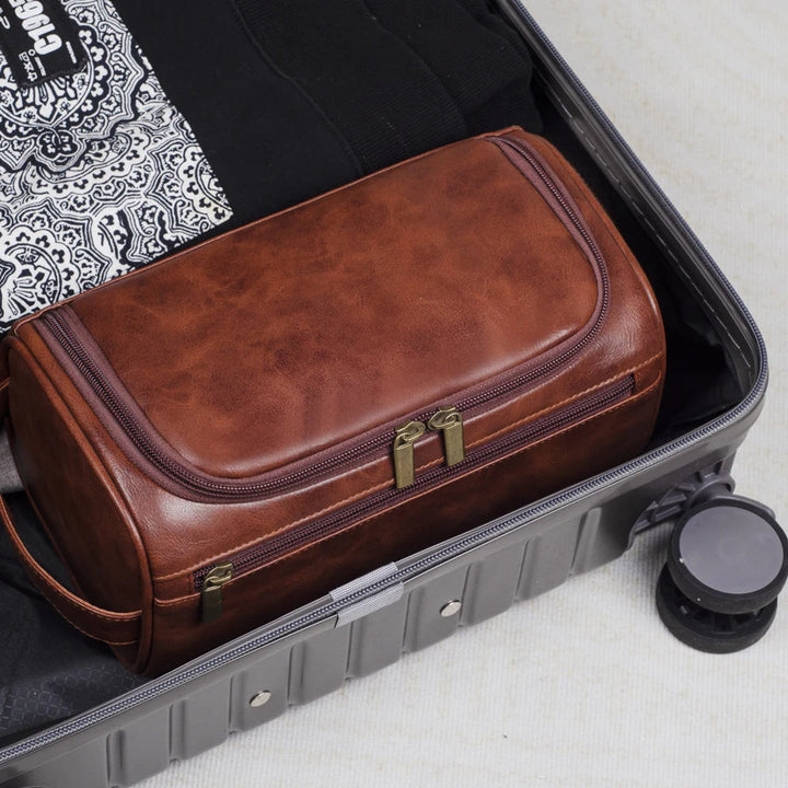 Stornfield | TravelTrek Luxury Bag – Leather Toiletry Bag with Waterproof Lining and YKK Zippers