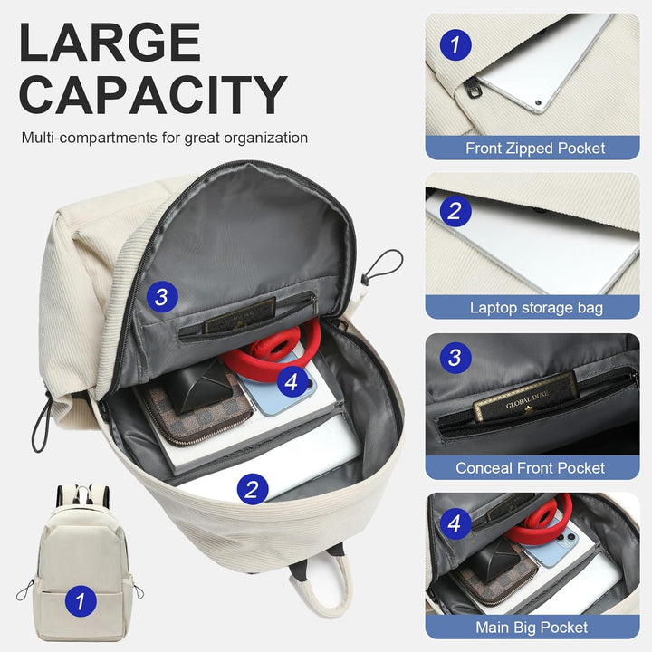 Lightweight Water-Resistant Laptop & Travel Backpack with Organised Compartments | Stornfield